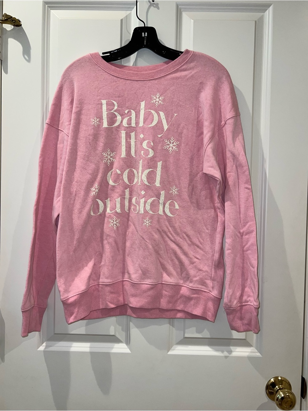 Amazon Pink 'Baby It's Cold Outside' Graphic Crewneck Sweater